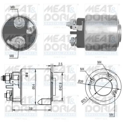 Solenoide de arranque 46160 Meat&Doria