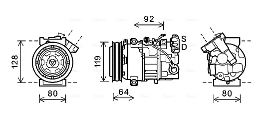 Compresor de aire acondicionado RTAK492 AVA