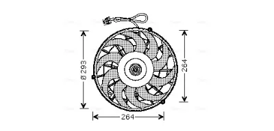 Ventilador eléctrico de aire acondicionado completo (motor y aspa) AVA OL7507