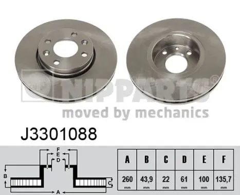 Disco de freno J3301088 Nipparts