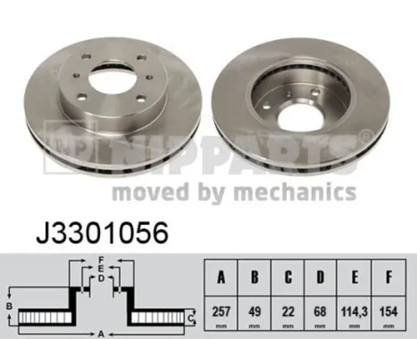 J3301056 Nipparts freno de disco delantero