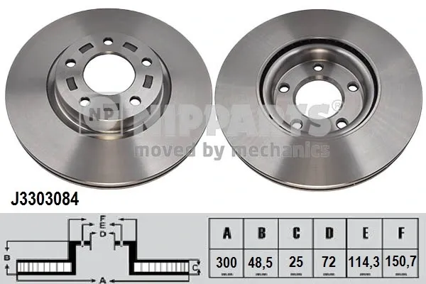Disco de freno J3303084 Nipparts