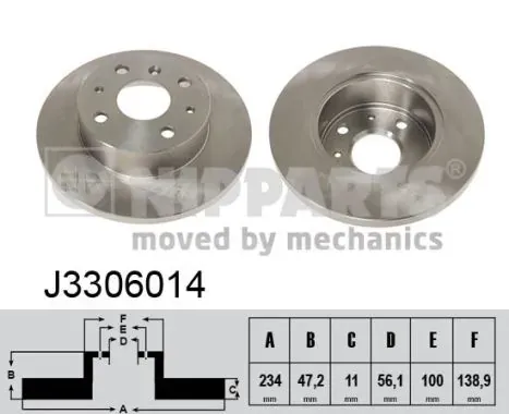 Disco de freno J3306014 Nipparts