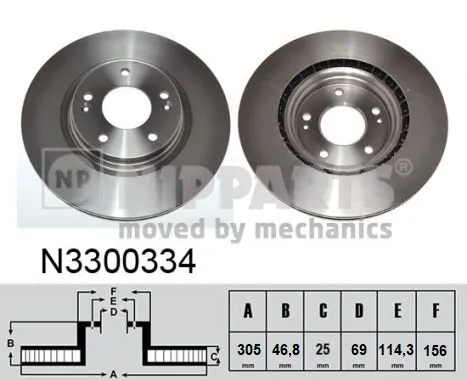 Disco de freno N3300334 Nipparts