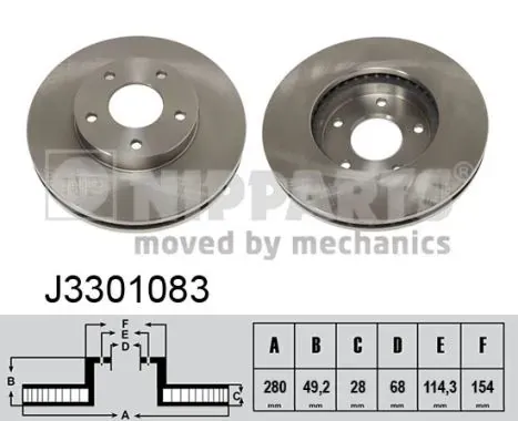 Disco de freno J3301083 Nipparts