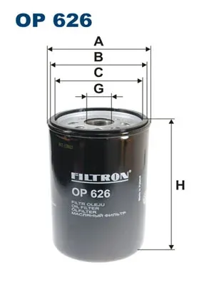 Filtro de aceite OP626 Filtron