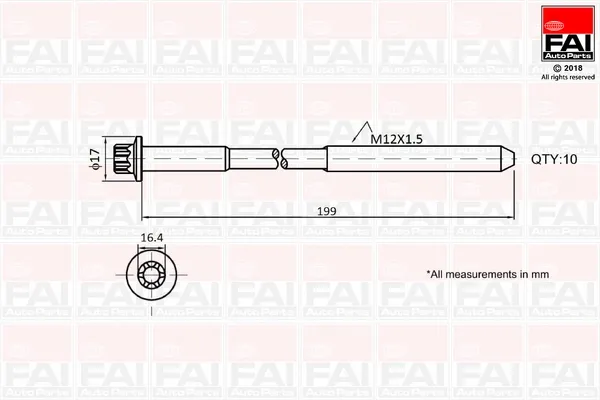 Tornillo culata B1756 FAI