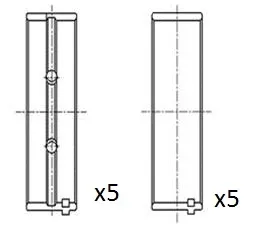 Juego de cojinetes de cigüeñal, estándar, STD 180035001022 NE/NPR