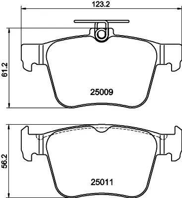 Pastillas de freno traseras 2614214 Ford