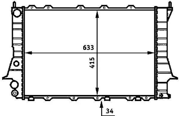 Radiador refrigeración del motor 4A0121251A VAG