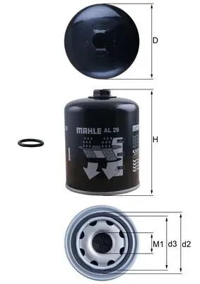 Filtro del desecador de aire (separador de agua y aceite) (camión) AL29 Mahle Original