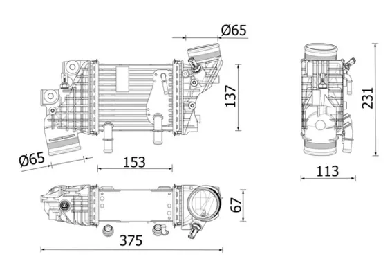 Intercooler CI663000P Mahle Original