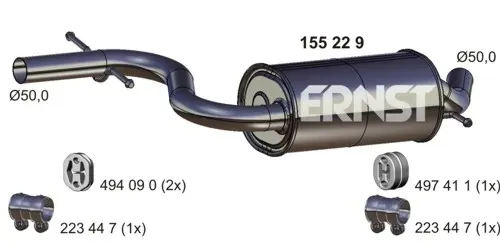 Silenciador trasero 155229 Ernst