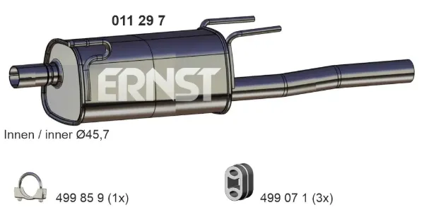 Silenciador trasero 011297 Ernst
