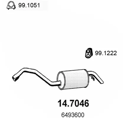 Silenciador trasero 147046 Asso