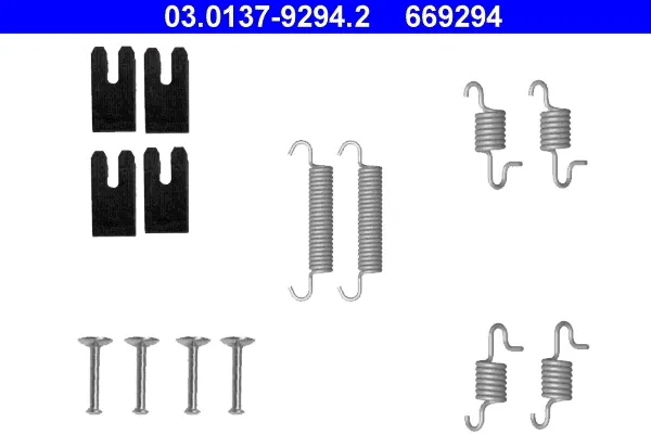 Kit de montaje de zapatas de freno traseras 03013792942 ATE