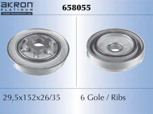 Polea de cigüeñal 658055 Akron Malo