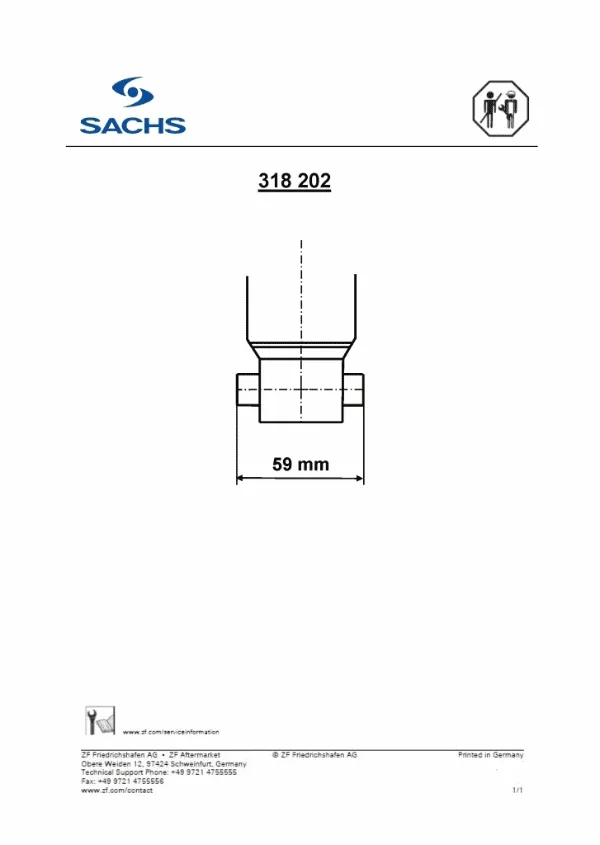 Amortiguador trasero 318202 Sachs