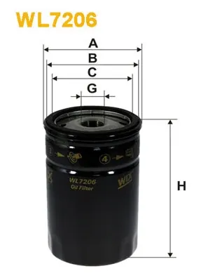 Filtro de aceite WL7206 WIX