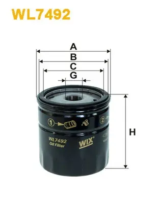 Filtro de aceite WL7492 WIX