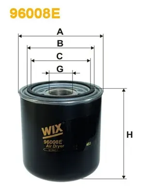 Filtro del desecador de aire (separador de agua y aceite) (camión) 96008E WIX