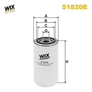 Filtro del sistema hidráulico 51820E WIX