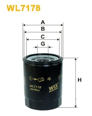 Filtro de aceite WL7178 WIX