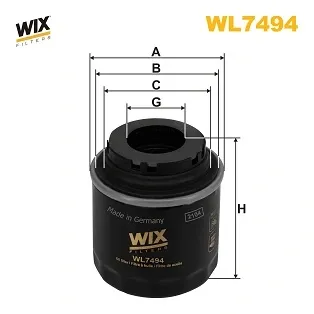 Filtro de aceite WL7494 WIX