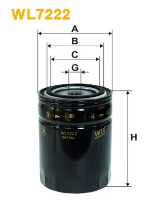 Filtro de aceite WL7222 WIX