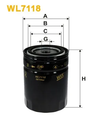 Filtro de aceite WL7118 WIX