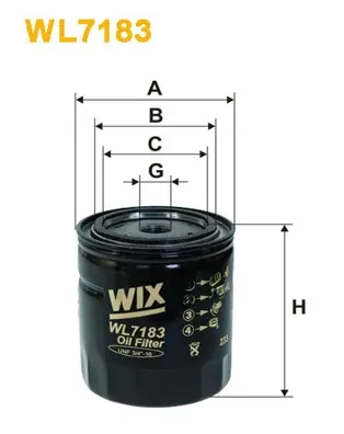 Filtro de aceite WL7183 WIX
