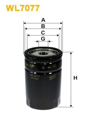 Filtro de aceite WL7077 WIX