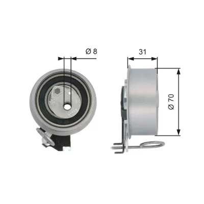 Rodillo tensor de la correa de distribución GATES T43135