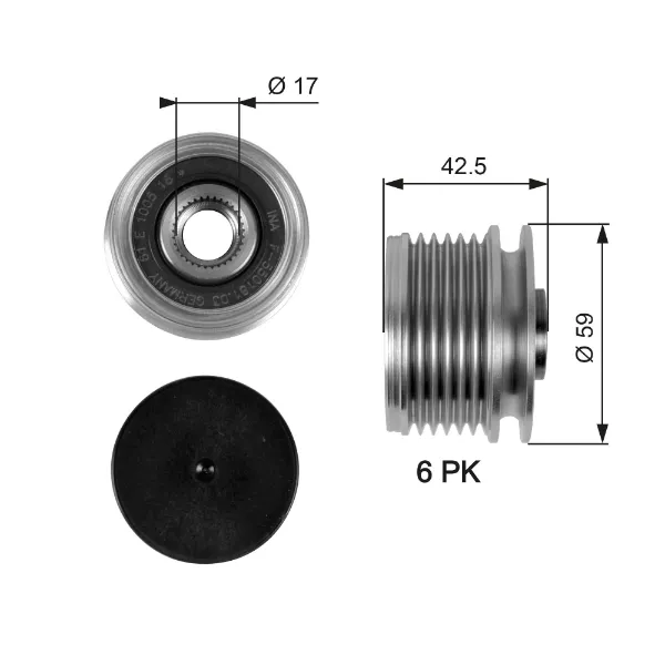 Rueda libre alternador  para Renault LOGAN I LS