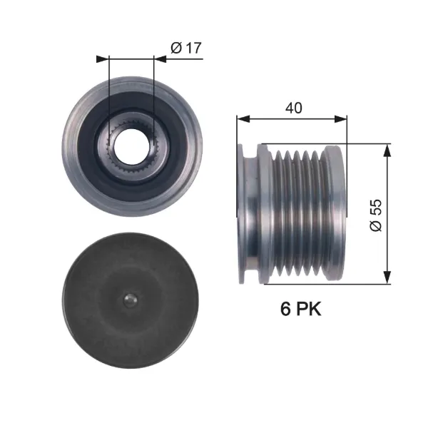 Polea alternador OAP7114 Gates