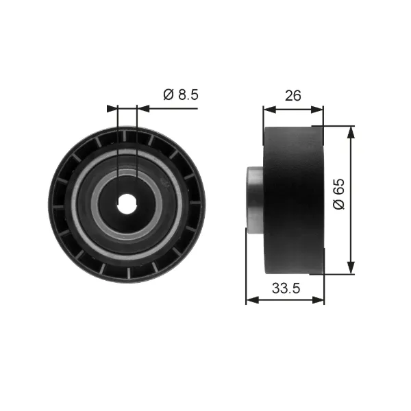 Polea tensora correa poli V T39057 Gates