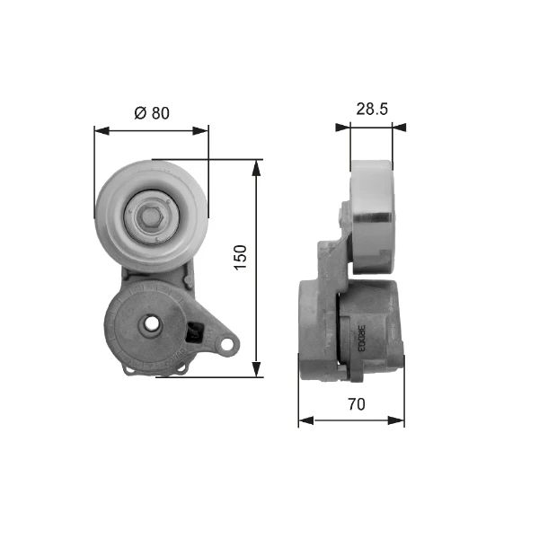 Tensor de correa, correa poli V Mitsubishi Lancer 9 (CSW)