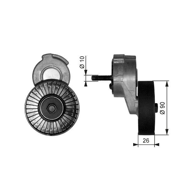 Tensor de correa, correa poli V Dodge Caravan C/V 