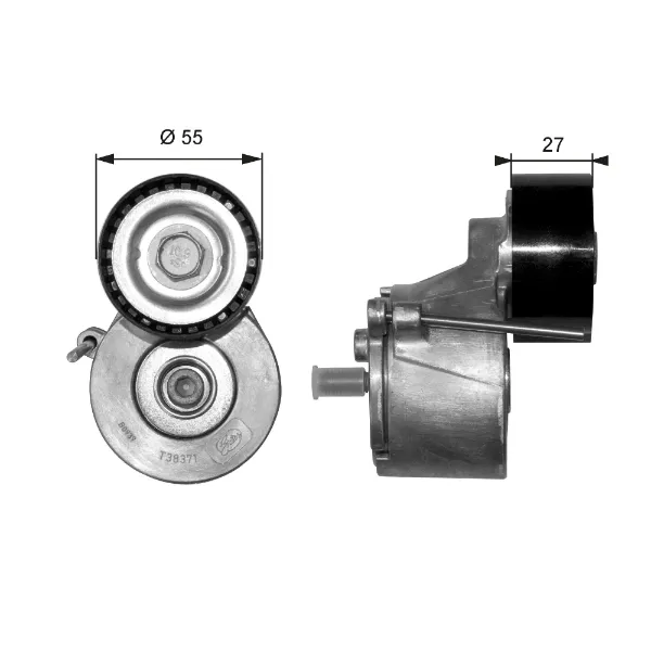 Tensor de la correa trapecial poli v Peugeot 407 