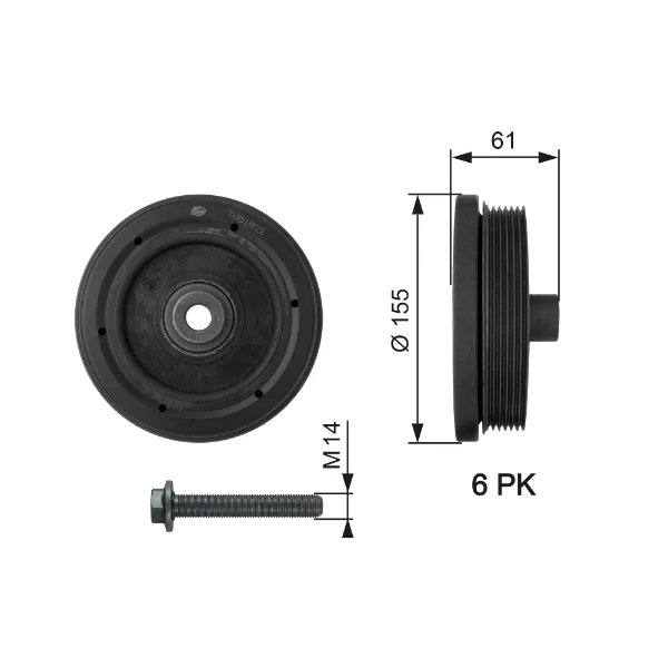 Polea cigueñal Ford Connect TOURNEO (PU2)