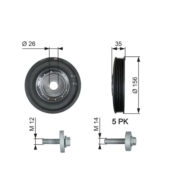 Polea de cigüeñal Renault Clio SYMBOL