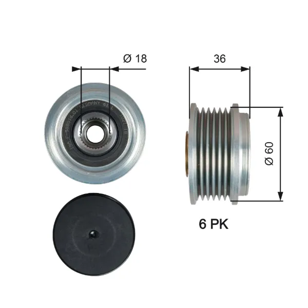 Polea alternador Toyota Yaris P21