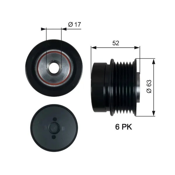 Polea alternador OAP7187 Gates