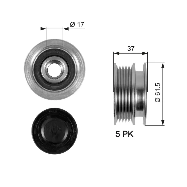 Polea alternador AP9059 Continental/Siemens