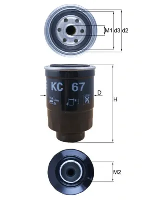 Filtro de combustible MAHLE KC67