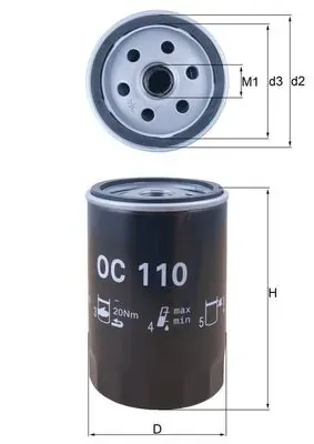 Filtro de aceite OC110 Mahle Original