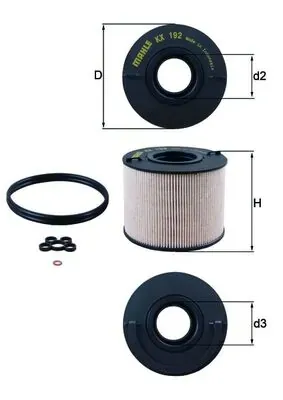 Filtro de combustible MAHLE KX192D