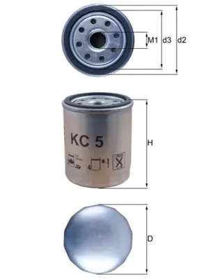 Filtro de combustible MAHLE KC5