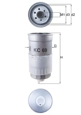 Filtro de combustible KC69 Mahle Original