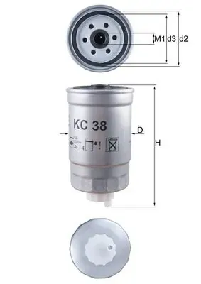 Filtro de combustible KC38 Mahle Original